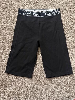 Calvin Klein Black Waistband Mid-Thigh Bike Shorts